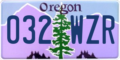 OR license plate 032WZR