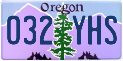 OR license plate 032YHS