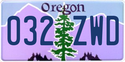 OR license plate 032ZWD