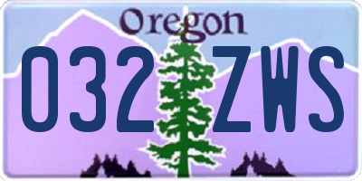 OR license plate 032ZWS