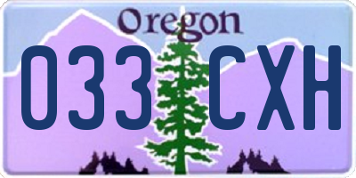 OR license plate 033CXH