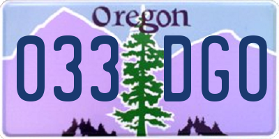 OR license plate 033DGO