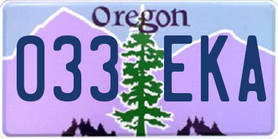 OR license plate 033EKA