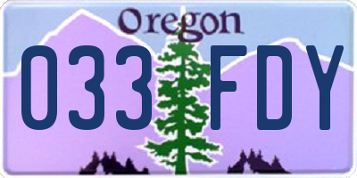 OR license plate 033FDY