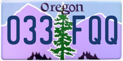 OR license plate 033FQQ