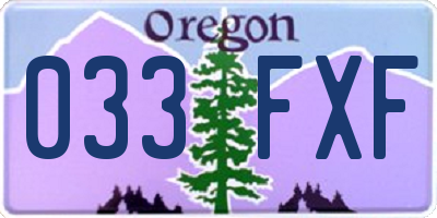 OR license plate 033FXF