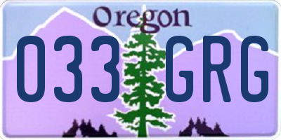 OR license plate 033GRG