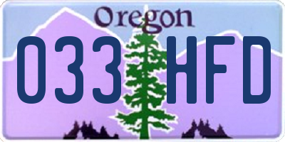 OR license plate 033HFD