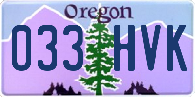 OR license plate 033HVK