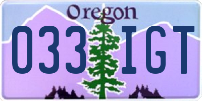 OR license plate 033IGT