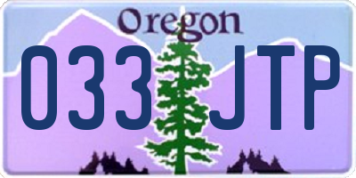 OR license plate 033JTP