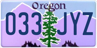 OR license plate 033JYZ