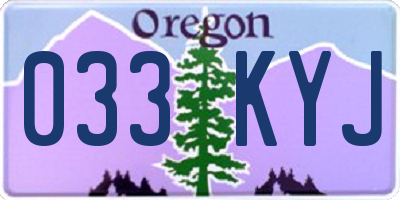OR license plate 033KYJ
