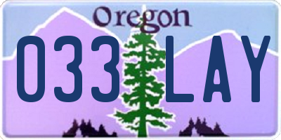 OR license plate 033LAY