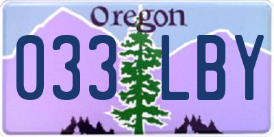 OR license plate 033LBY