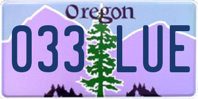 OR license plate 033LUE