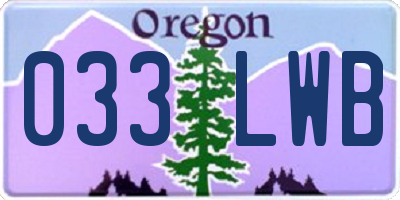 OR license plate 033LWB