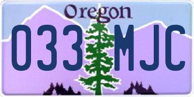 OR license plate 033MJC