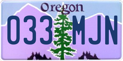 OR license plate 033MJN