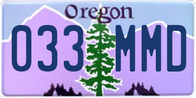 OR license plate 033MMD