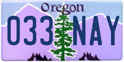 OR license plate 033NAY