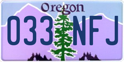 OR license plate 033NFJ