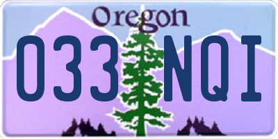 OR license plate 033NQI