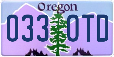 OR license plate 033OTD