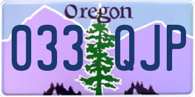OR license plate 033QJP