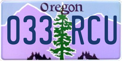 OR license plate 033RCU