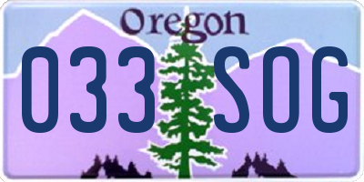 OR license plate 033SOG