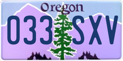 OR license plate 033SXV