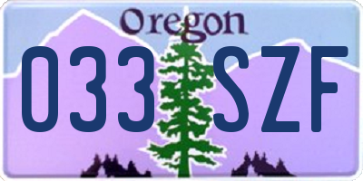 OR license plate 033SZF