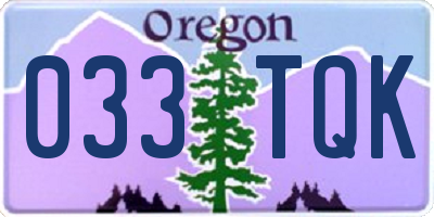 OR license plate 033TQK