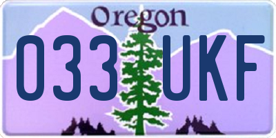 OR license plate 033UKF