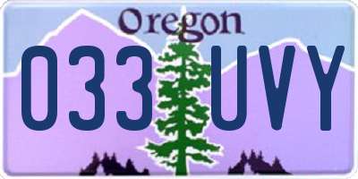 OR license plate 033UVY