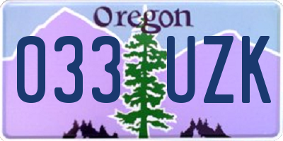 OR license plate 033UZK