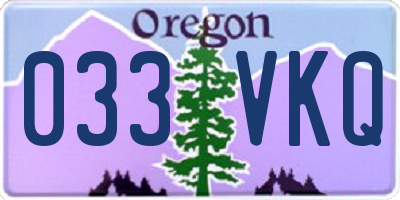 OR license plate 033VKQ