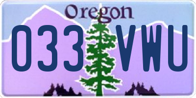 OR license plate 033VWU