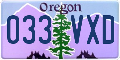 OR license plate 033VXD