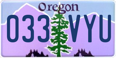 OR license plate 033VYU