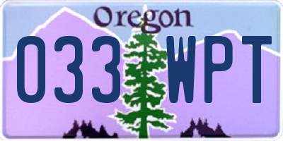 OR license plate 033WPT