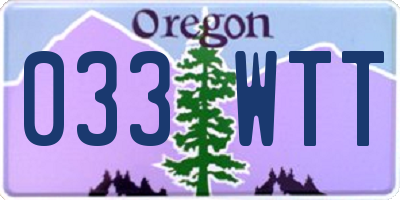 OR license plate 033WTT