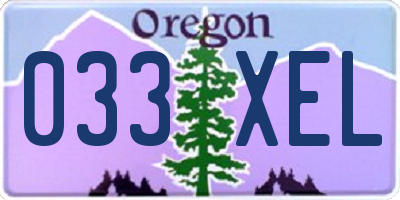 OR license plate 033XEL