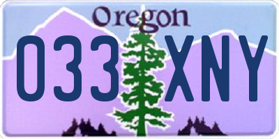 OR license plate 033XNY