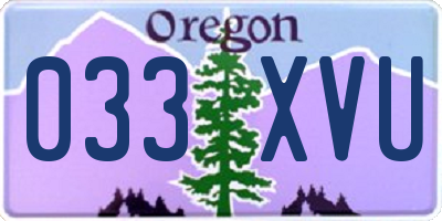 OR license plate 033XVU