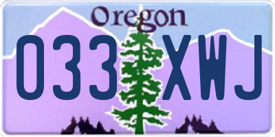 OR license plate 033XWJ