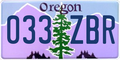 OR license plate 033ZBR