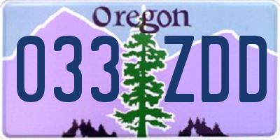 OR license plate 033ZDD