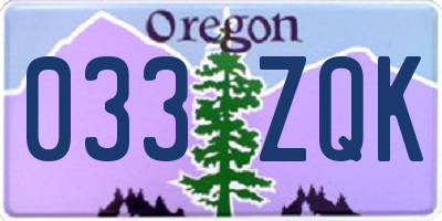 OR license plate 033ZQK